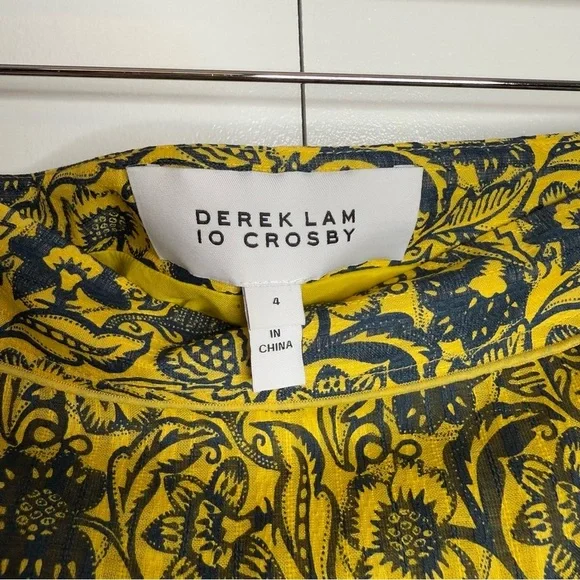 Derek Lam 10 Crosby - Yellow and Navy Ruffle Mini Skirt - size 4 - Picture 7 of 11